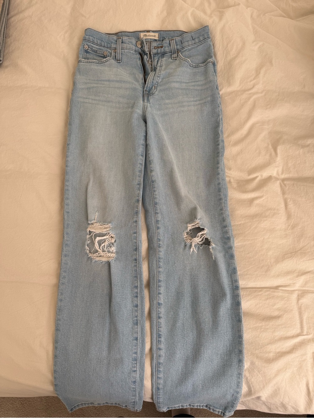 Madewell Distressed Straight Leg Jeans - size 26